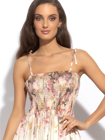 JIORO Zomerjurk 'BAROQUE FLOWERS' in Beige