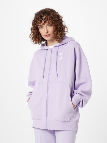 HUGO Red Zip-Up Hoodie 'Dakata' in Purple: front