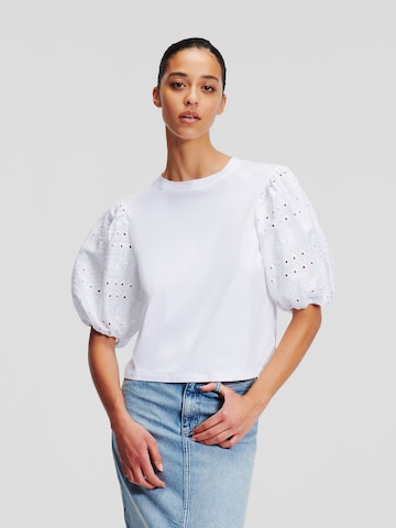 Camicia da donna 'Lace' di Karl Lagerfeld in bianco: frontale