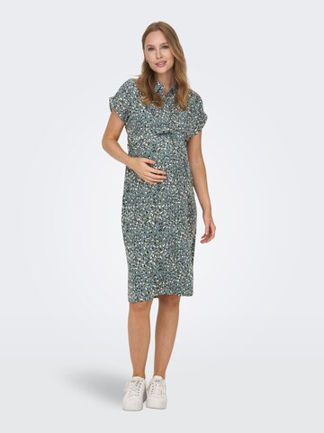 Only Maternity Shirt Dress in Green: front