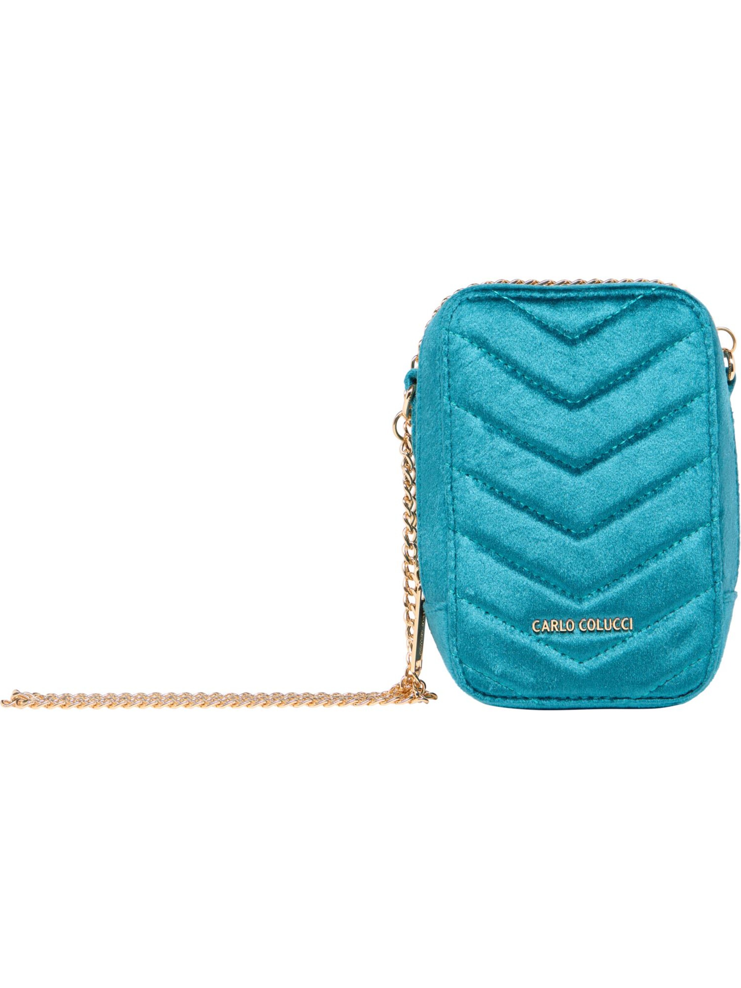 Carlo Colucci Schoudertas in Blauw: voorkant