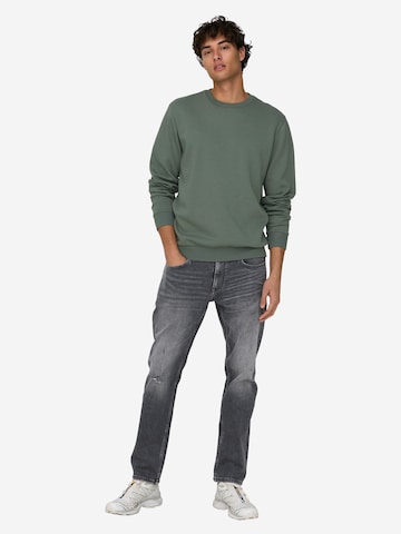 Only & Sons Regular fit Sweatshirt 'Ceres' in Green