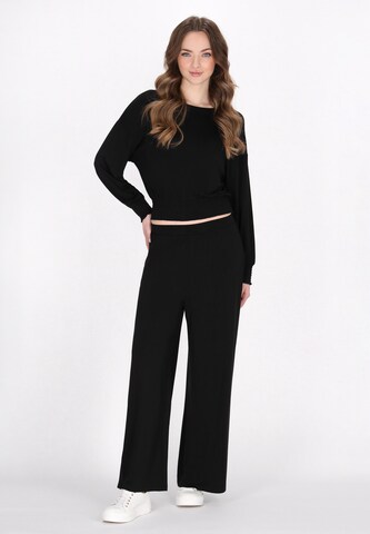 DreiMaster Maritim Wide Leg Hose in Schwarz