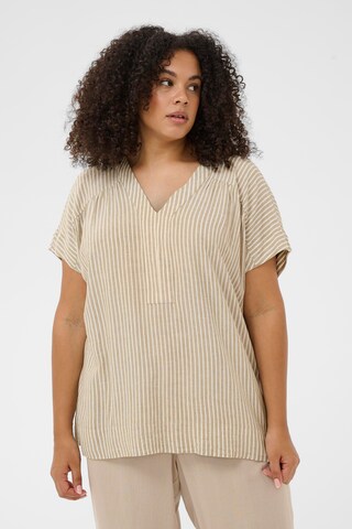 KAFFE CURVE Blouse 'KCMille' in Beige: front
