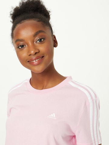 ADIDAS SPORTSWEAR Λειτουργικό μπλουζάκι 'Essentials Loose 3-Stripes ' σε ροζ