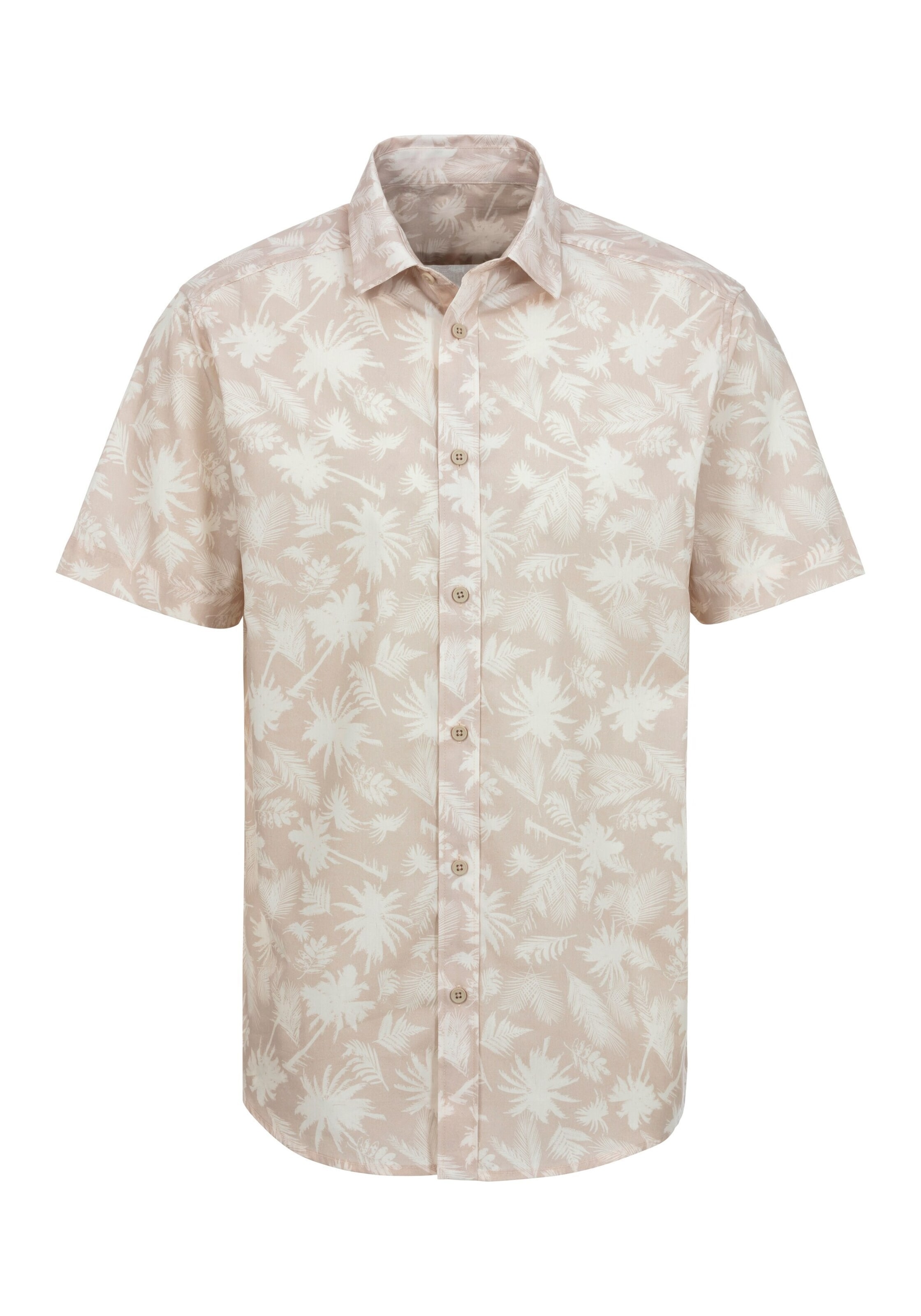 BEACH TIME Regular fit Button Up Shirt in Beige: front