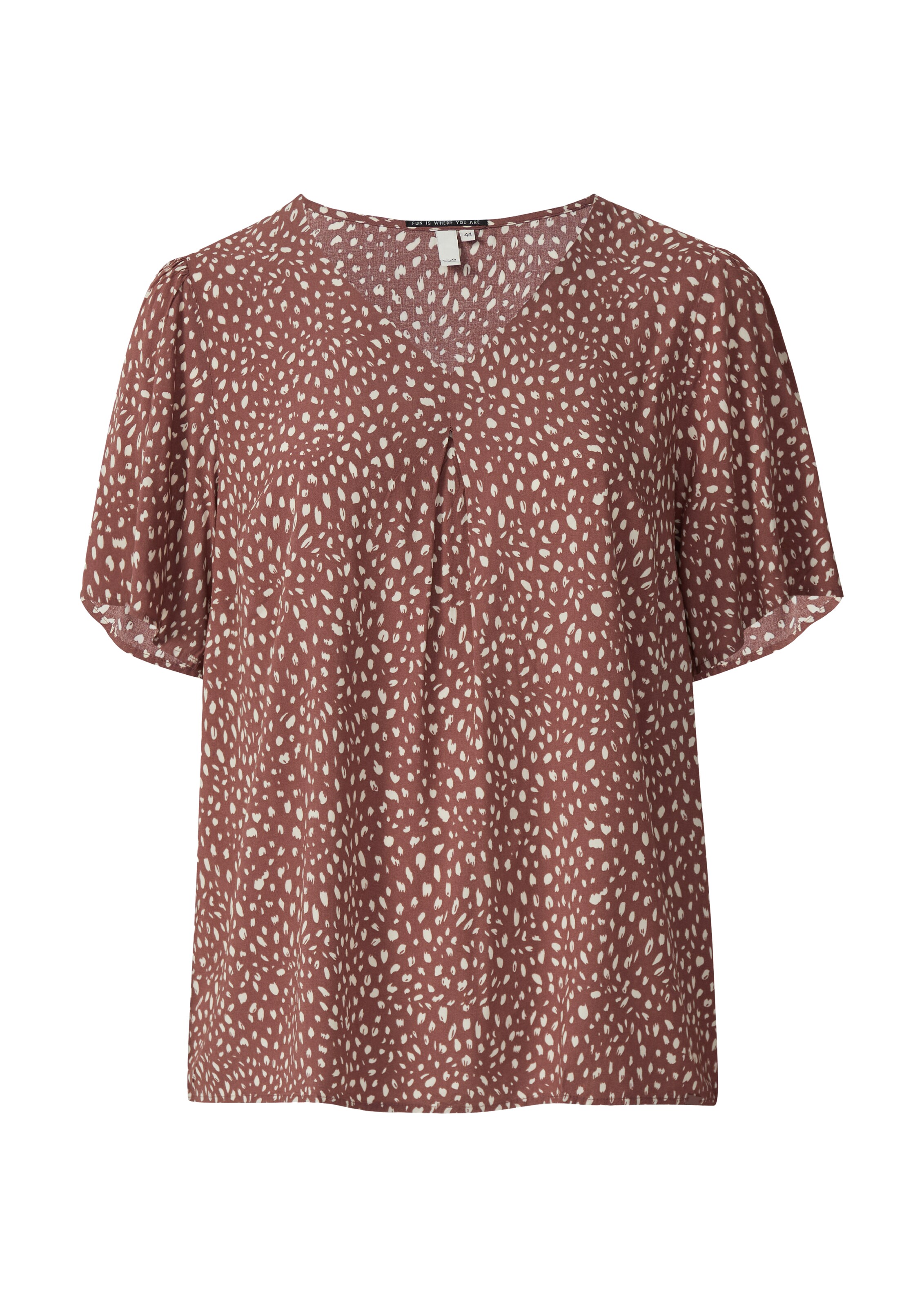 QS Blouse in Bruin: voorkant
