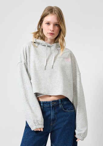 Sweat-shirt QS en gris : devant