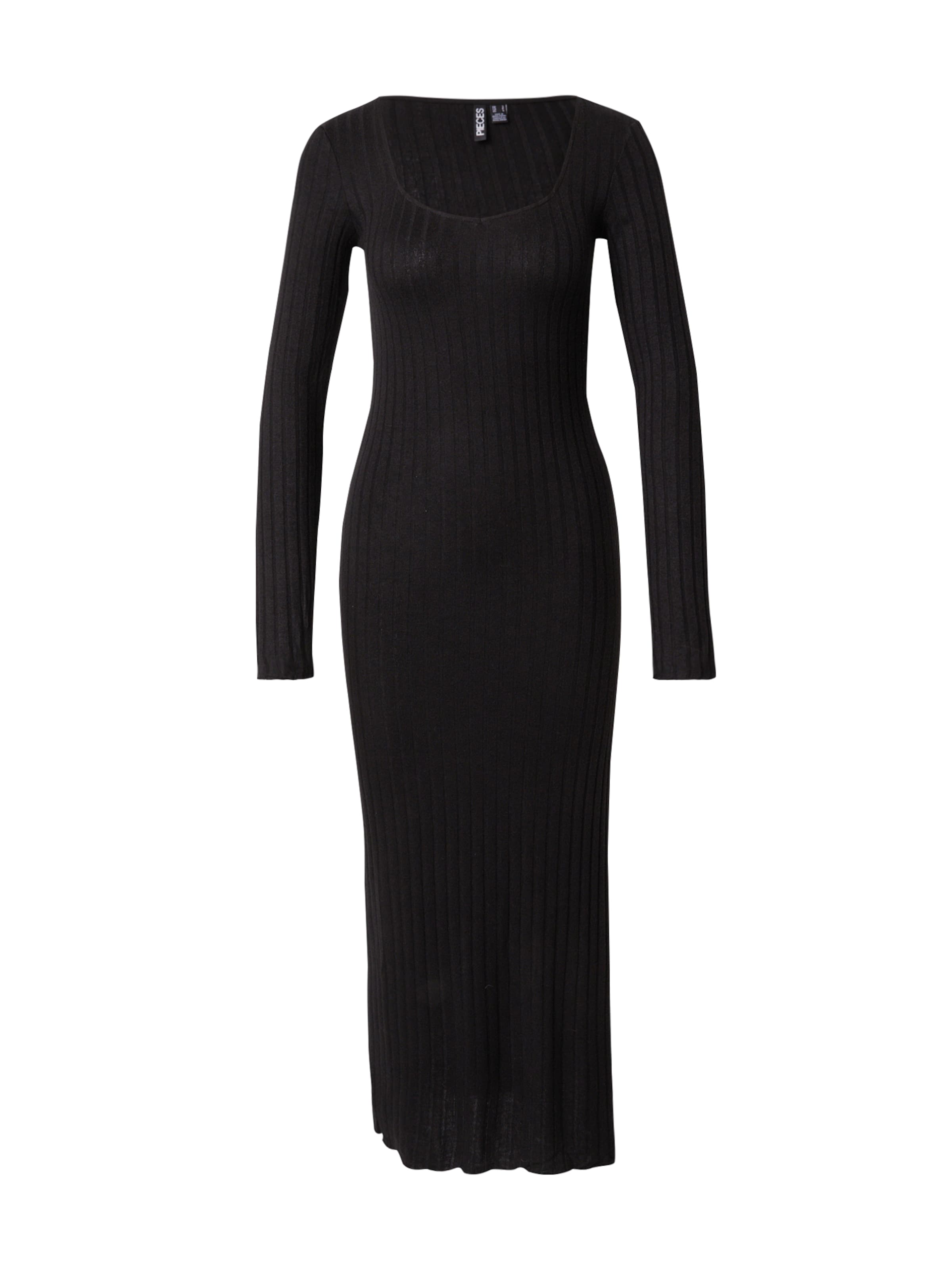 PIECES Πλεκτό φόρεμα 'PCIRIS' σε μαύρο: μπροστά