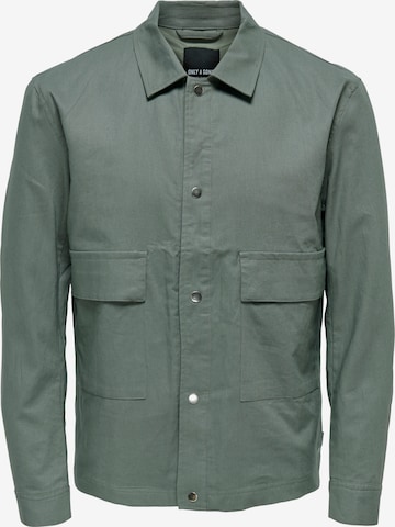 Veste mi-saison 'Marlon' Only & Sons en vert : devant