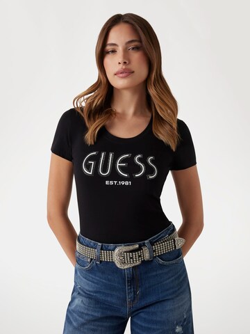 GUESS T-Shirt in Schwarz: Vorderseite
