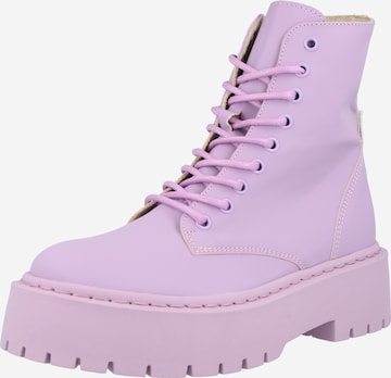 STEVE MADDEN Lace-Up Ankle Boots 'SKYLAR' in Purple: front