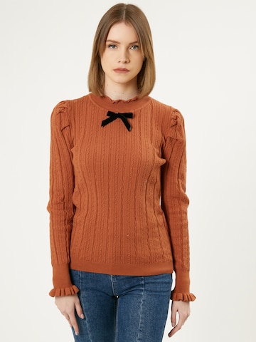 Influencer Sweater in Brown: front