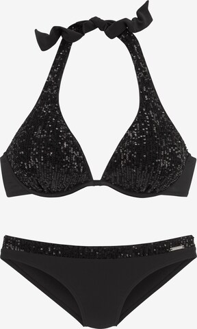 BRUNO BANANI T-shirt Bikini in Zwart: voorkant