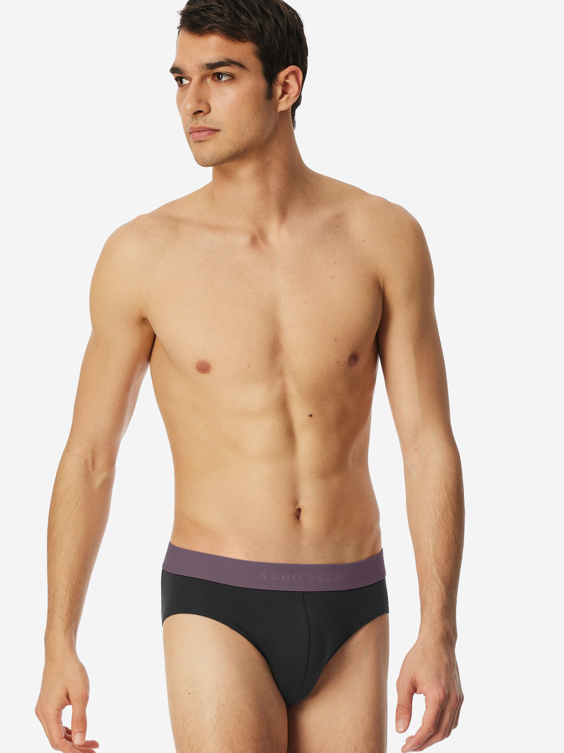 SCHIESSER Rioslip ' 95/5 Organic Cotton ' in Schwarz: Vorderseite