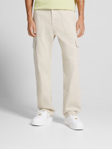 Bershka Loosefit Hose in Beige: predná strana