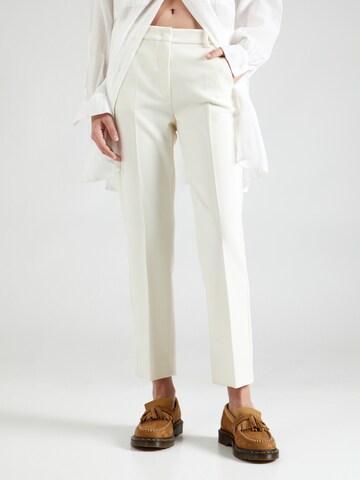 Coupe slim Pantalon à plis 'RANA' Weekend Max Mara en blanc : devant