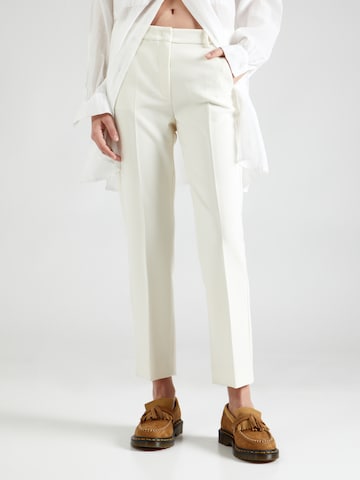 Weekend Max Mara - Slimfit Calças com vincos 'RANA' em branco: frente