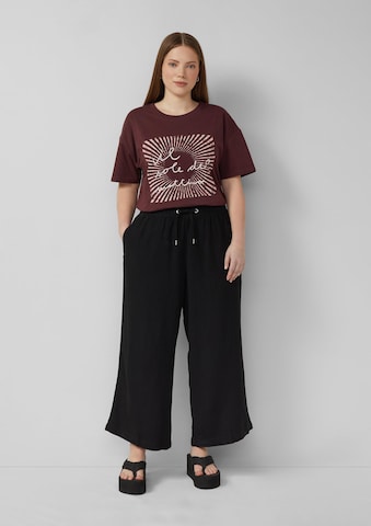 QS Regular Broek in Zwart: voorkant