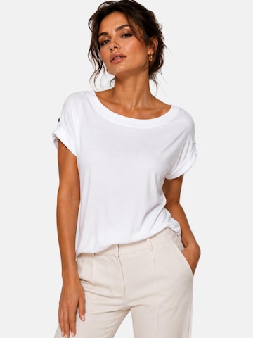 T-shirt 'Blouse - Boat neckline plain' REGINA FASHION en blanc : devant