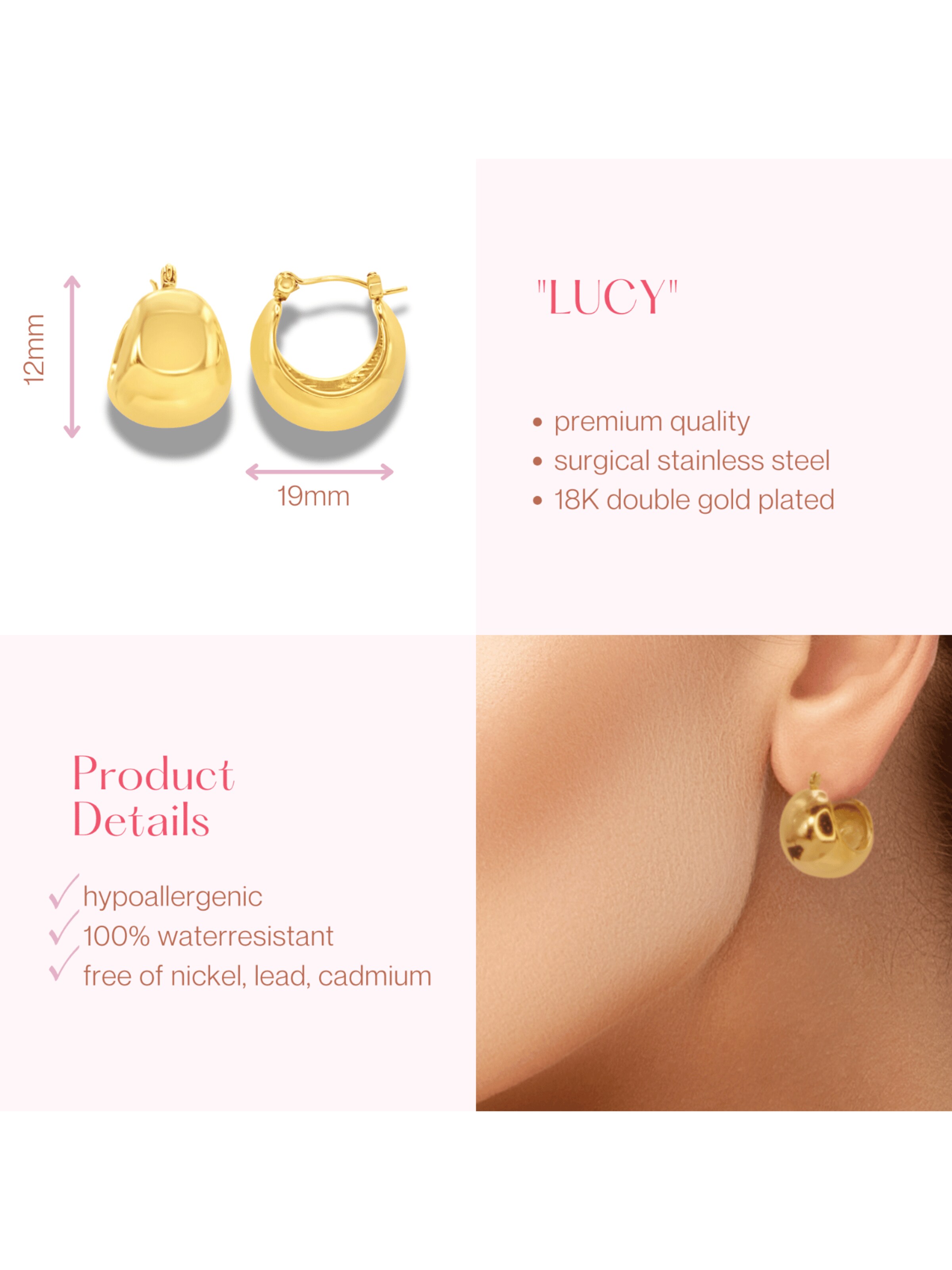 ARS-ARGENTI Earrings 'JULIETTE' in Gold