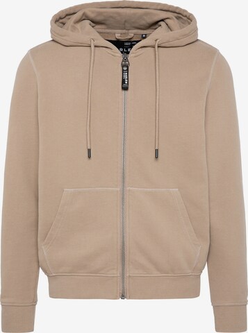 Harlem Soul Zip-Up Hoodie 'MAD-RID' in Brown: front