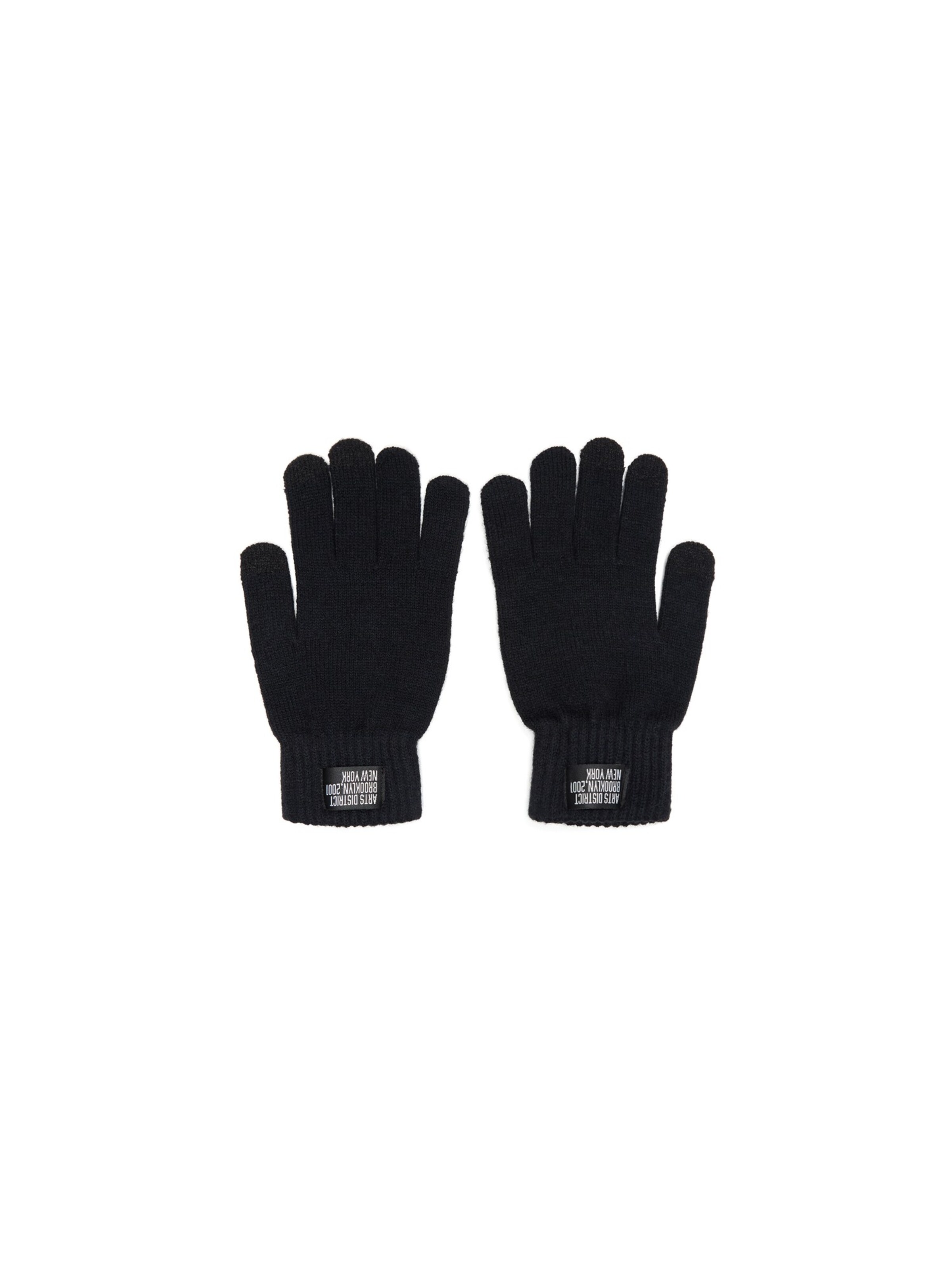 Bershka Full finger gloves in Black: front