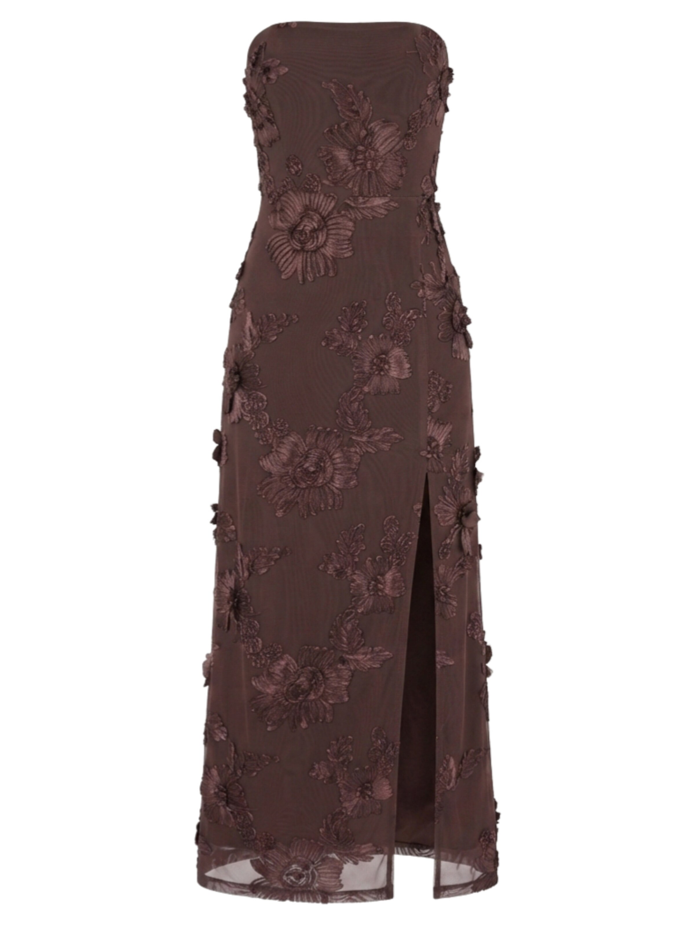 Ombre - Vestido de noche en marrón: frente