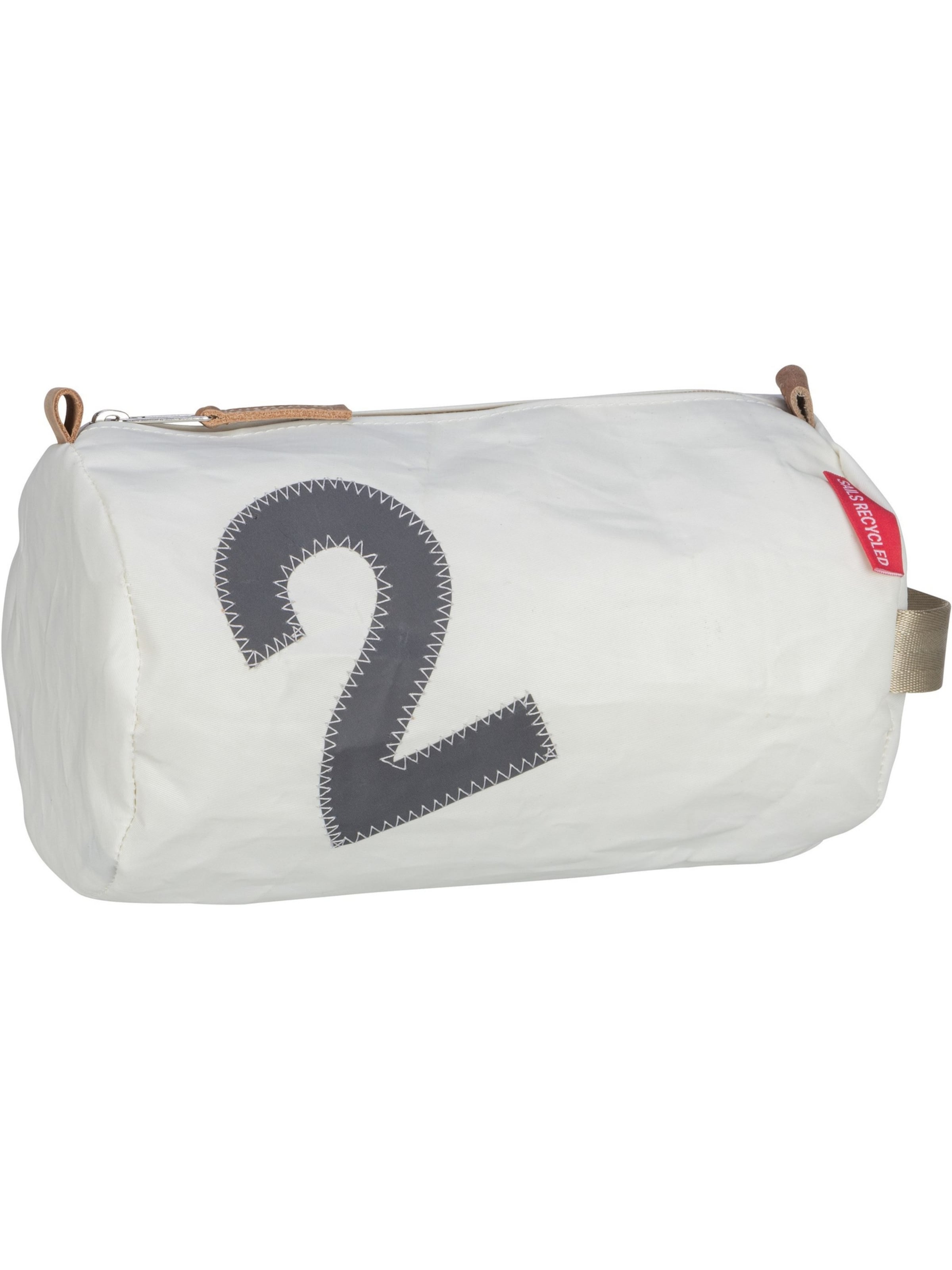 360 Grad Kulturtasche 'Tonne' in Weiß: Vorderseite