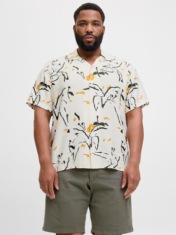 Jack & Jones Plus Классический крой Рубашка в Бежевый: спереди