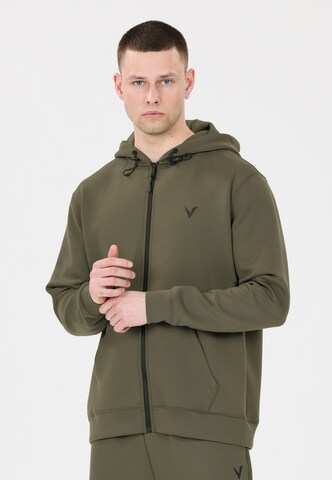 Virtus Sweatvest 'Taro' in Groen: voorkant