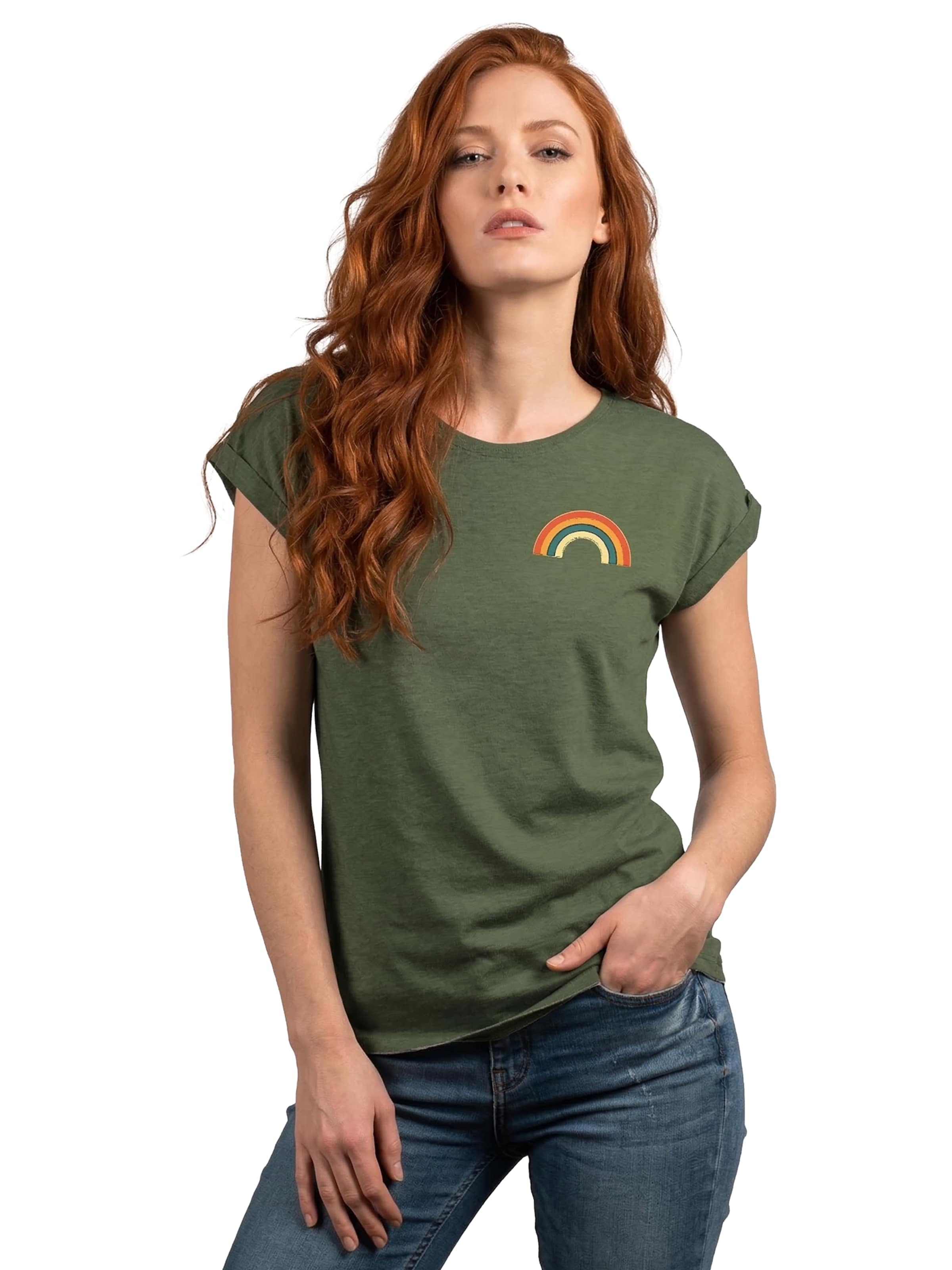 MAKAYA Shirt 'Rainbow' in Green: front