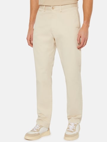 Boggi Milano Slim fit Chino trousers in Brown: front