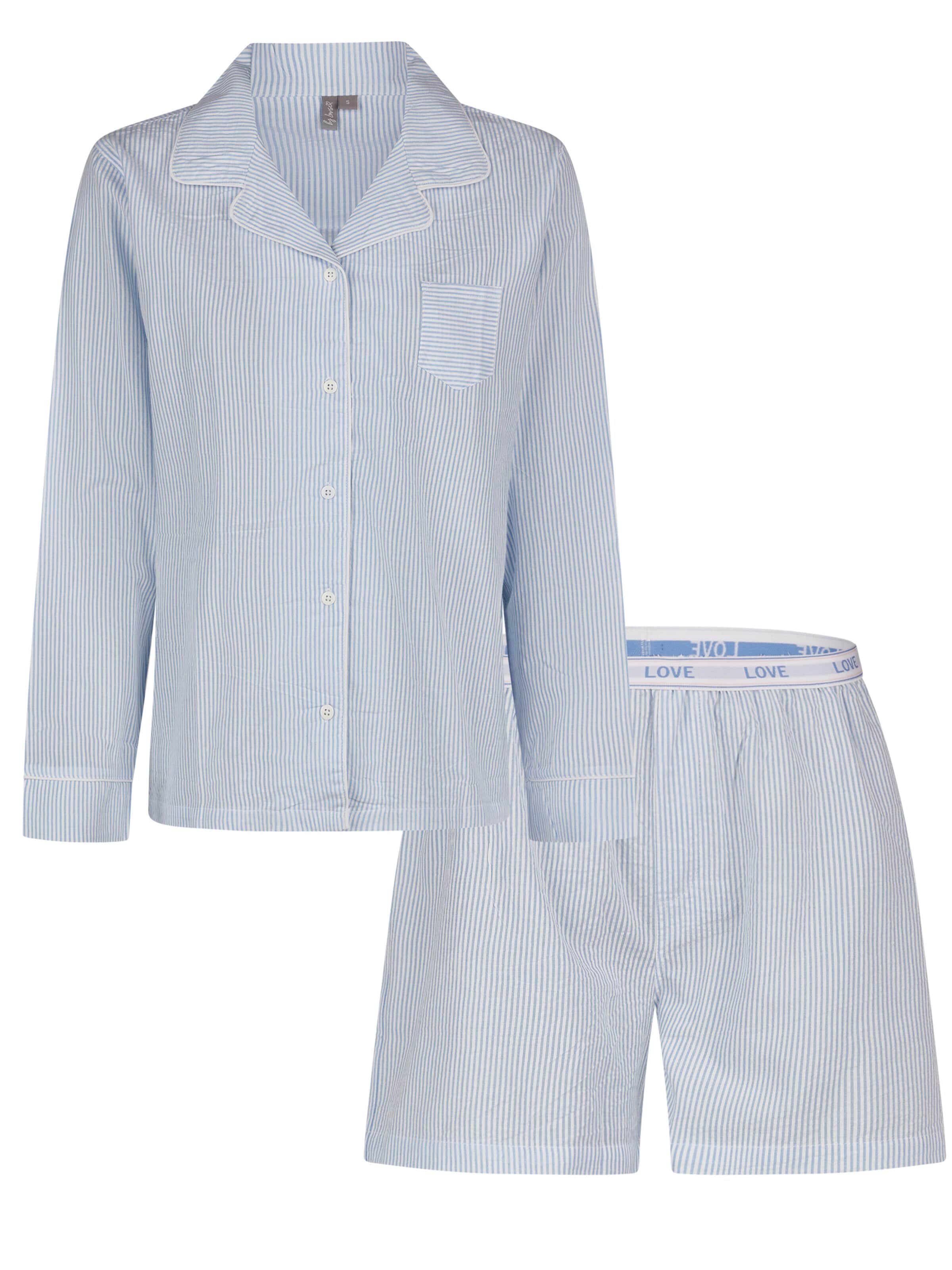 By Louise Korte pyjama in Blauw: voorkant