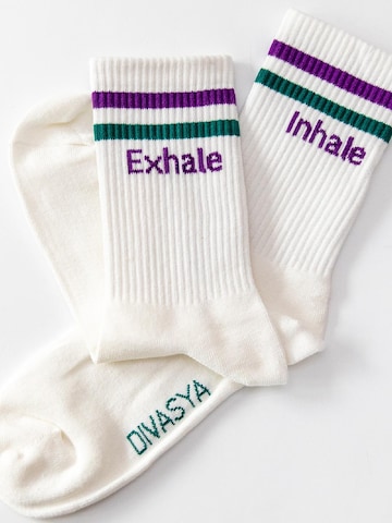 Divasya Socks 'Inhale Exhale' in Purple