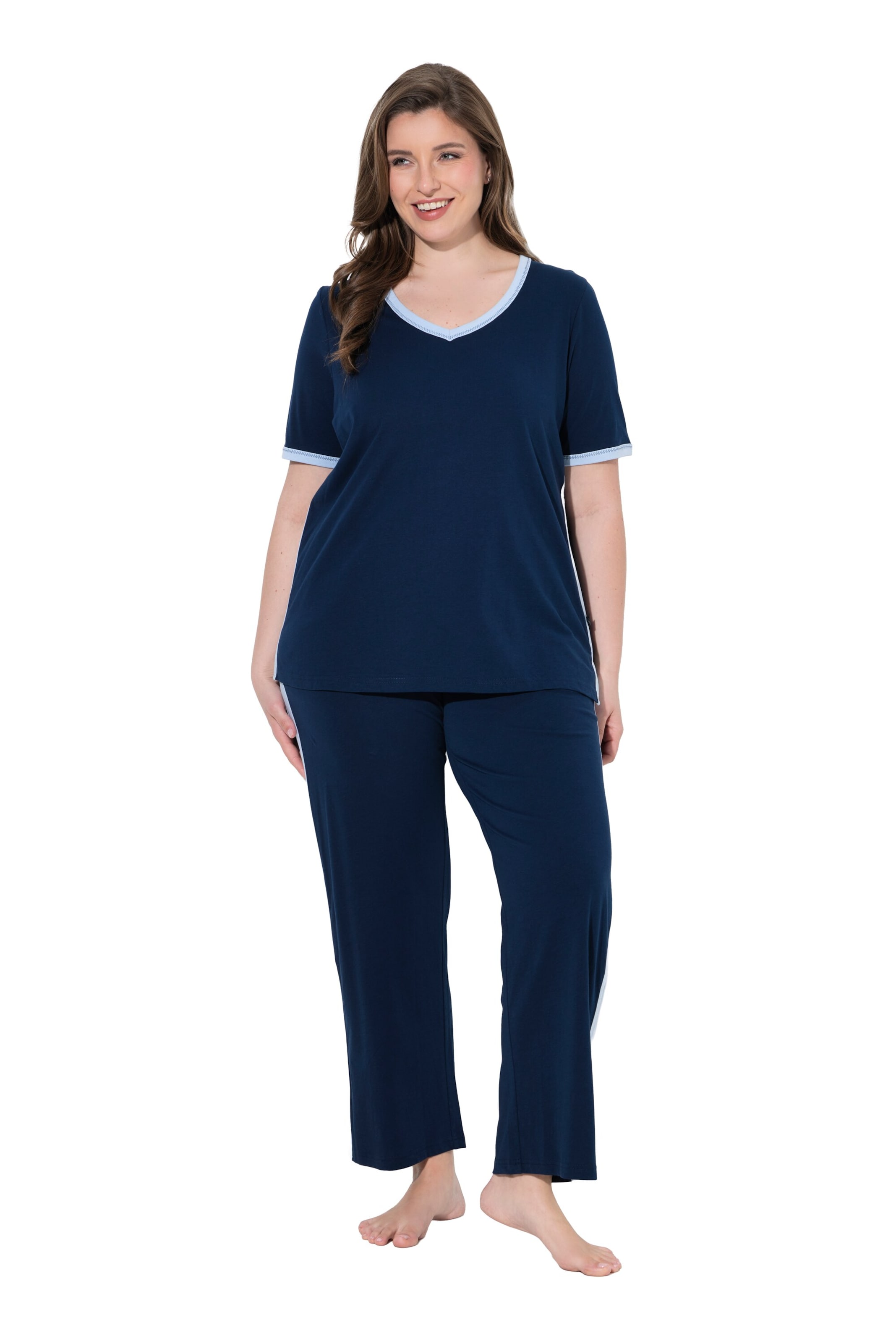 Ulla Popken Pajama in Blue: front