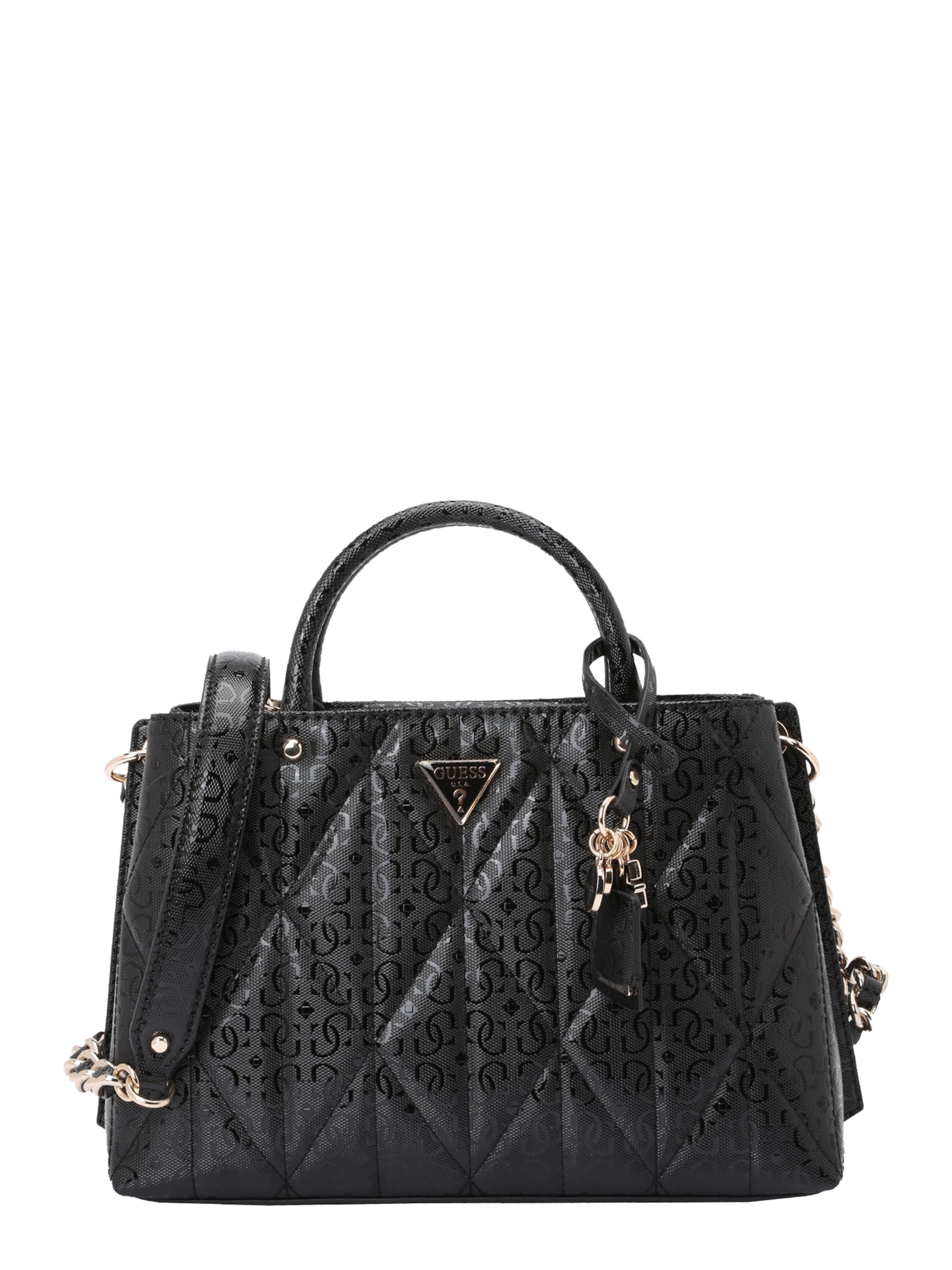 GUESS Kabelka 'ALDINA GIRLFRIEND SATCHEL' – černá: přední strana