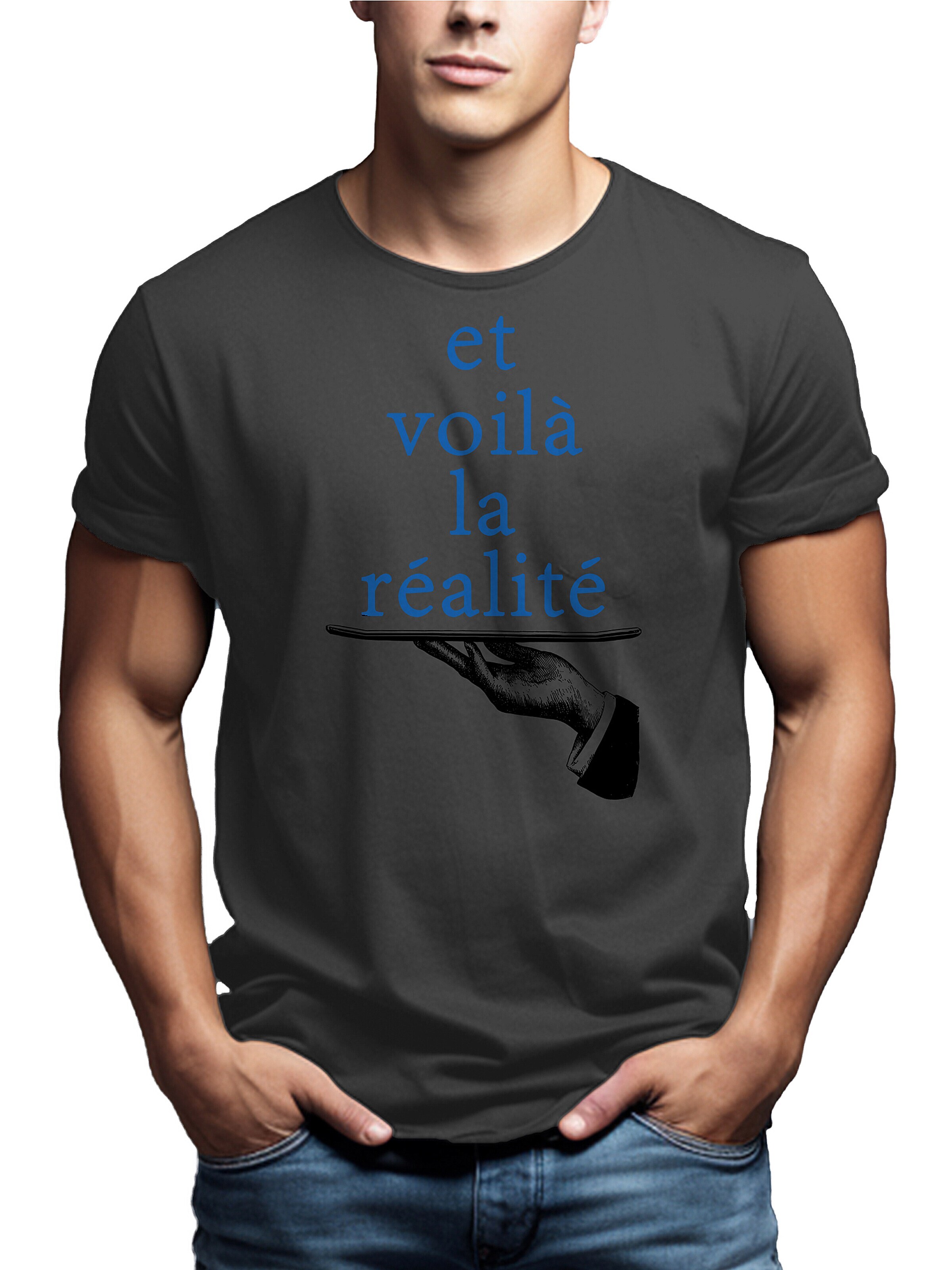 MAKAYA Shirt 'Et Voilà' in Grey