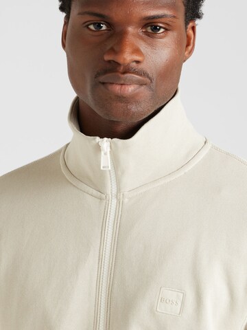 BOSS Sweat jacket 'Zestart' in Beige