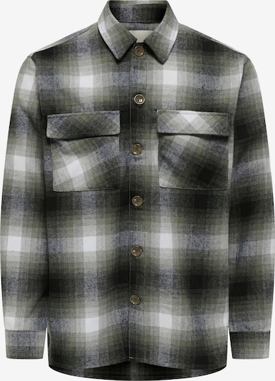 Only & Sons Veste mi-saison 'ONSPaul' en L en vert foncé / noir / blanc, Vue avec produit