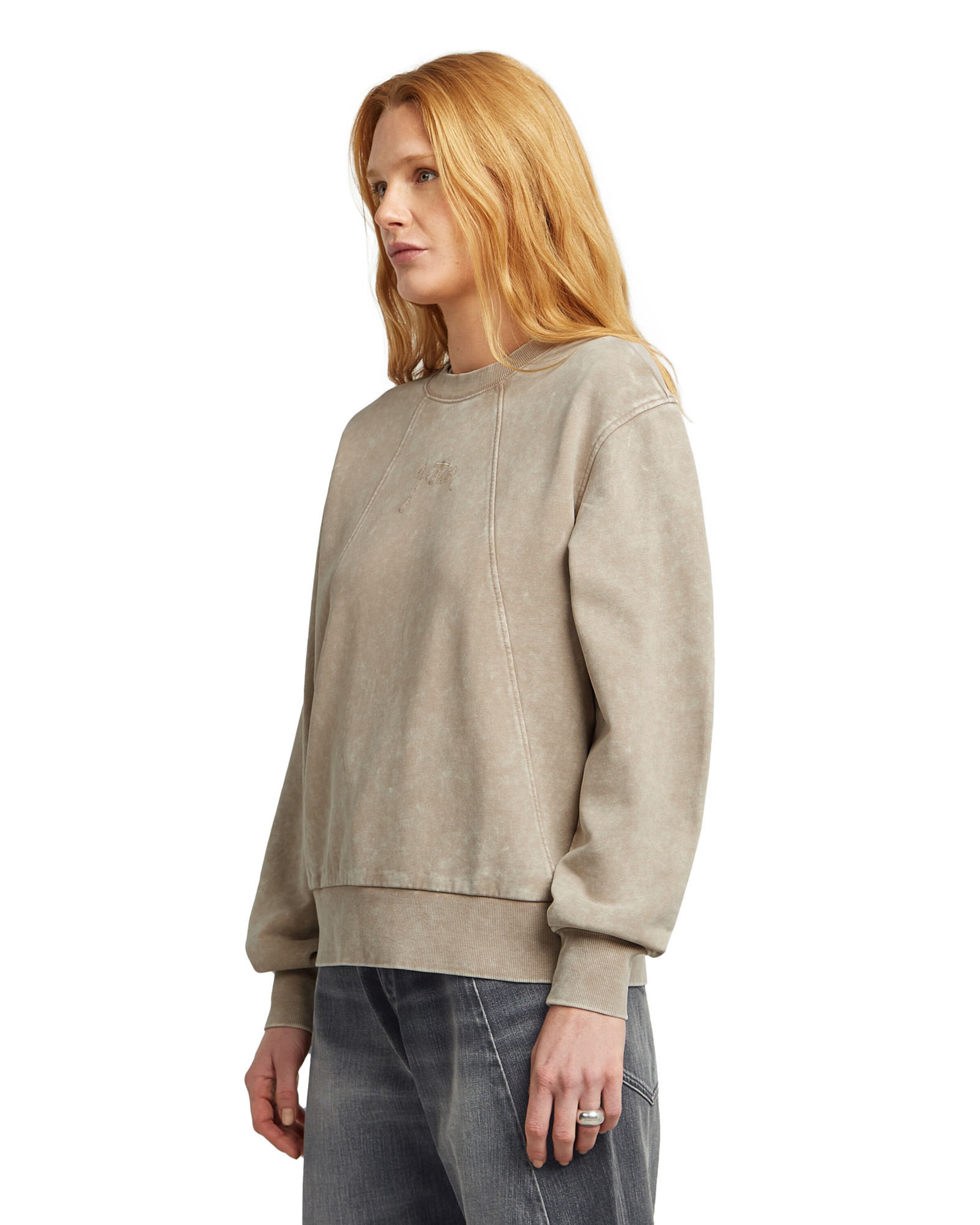 G-STAR Sweatshirt 'A Line Script' in Beige