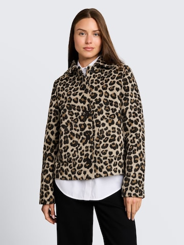 TOM TAILOR Wolljacke mit Leo-Muster in Beige: Vorderseite