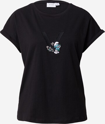 T-shirt 'Smurfy' VILA en noir : devant