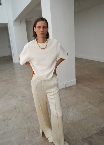 MANGO Wide Leg Hose 'Berlin' in Beige