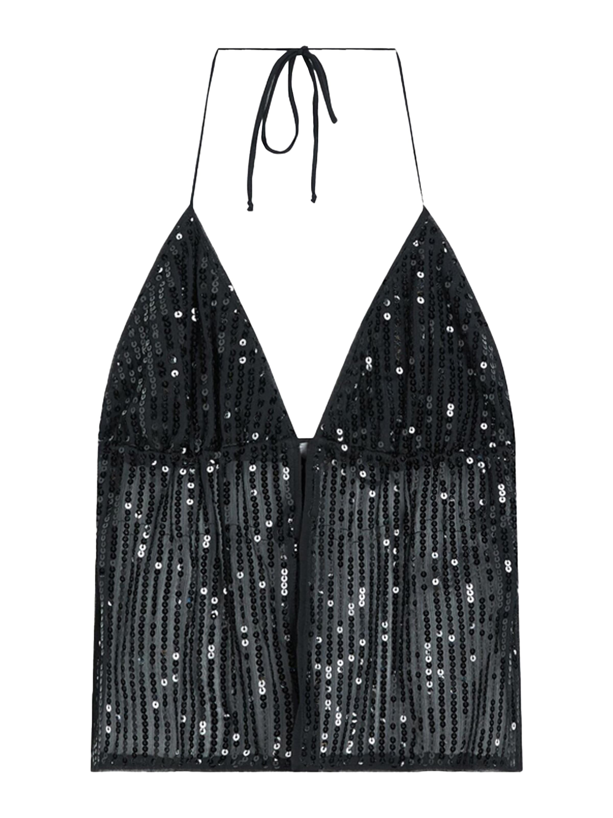 Bershka Top in Black: front