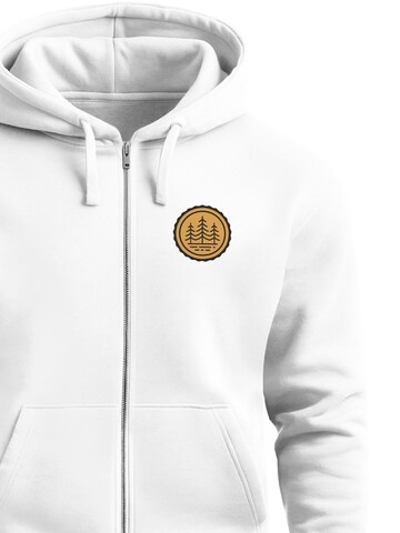 Neverless Sweatjacke 'Bäume Badge'‌‌‌‌‌‌‌‌ in Weiß