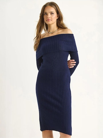 Bianco Lucci Gebreide jurk in Blauw