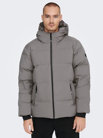 Only & Sons Winter jacket 'Marshall' in Grey: front