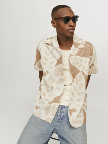 JACK & JONES Comfort fit Overhemd in Beige