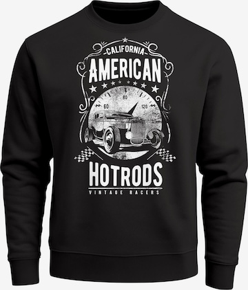 Neverless Sweatshirt 'American Hotrods' in Schwarz: Vorderseite